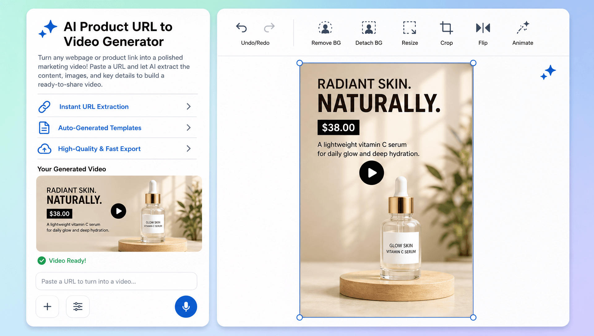 AI Product URL to Video Generator – Convert Any Link, Webpage, Blog, or Product URL into a Video. AI Product URL to Video Generator – Convert Any Link, Webpage, Blog, or Product URL into a Video.